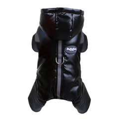 Izefia dog coat windproof jacket front view with waterproof outer for cold days