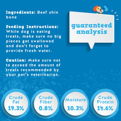 Jack&Pup shin bone texture close-up demonstrates durable chew suitable for aggressive chewers.