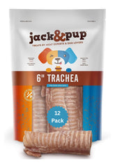 Jack&Pup 6inch trachea treat packaging shows a resealable bag for convenient dog snacks