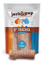 Jack&Pup 6inch trachea treat packaging shows a resealable bag for convenient dog snacks