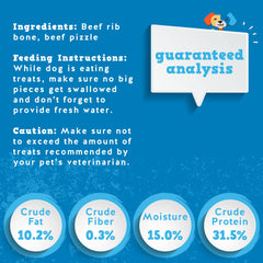 Jack&Pup Twist Beef Rib Bone close-up—beef jerky twist adds irresistible flavor.