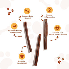 Jack&Pup rawhide-free chews in a 4-pack, ideal for sensitive mouths.