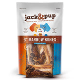 Jack&Pup beef marrow bone 3in pack-shot for long-lasting chew.