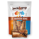 Jack&Pup beef marrow bones pack front for long-lasting chew.