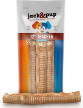 Jack&Pup beef trachea 12in pack packaging for all-natural training rewards.