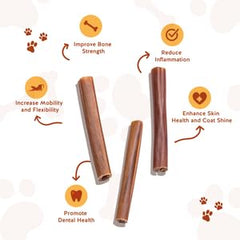 Jack&Pup collagen stick 6in side detail shows tough texture for long-lasting chewing