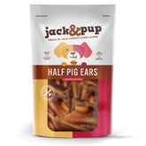 Jack&Pup natural half pig ears for dogs large pack – premium chew for dental care and fresh breath