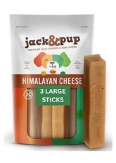 Jack&Pup Yak Cheese Himalayan dog chews pack of three sticks for long-lasting entertainment.