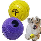 Jalousie dog puzzle ball rolling action showcases treat dispensing for engaging fetch play.