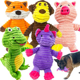 Jalousie plush toys assortment 5-pack for dogs showing vibrant colors and squeak appeal for interactive play