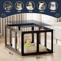 Jalove clear dog pen door for easy access and safety.