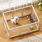 Jalove dog playpen door closed view showcases secure indoor exercise space.