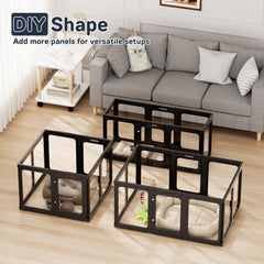 Jalove indoor pet pen setup shows tool-free assembly in minutes.