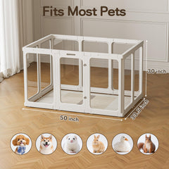 Jalove indoor pet playpen with doors and latches for safe access