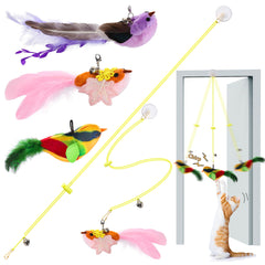 Janbenty interactive chirping bird toy emits birdlike sounds for indoor cats.