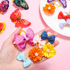 Janinka elastic rubber-band bows stay put during play and walks.
