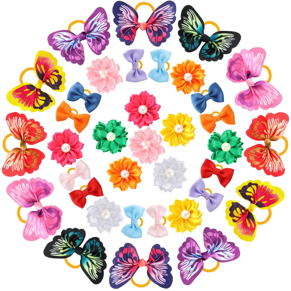 Janinka flower pearl-style dog hair bows add cute flair for daily walks.