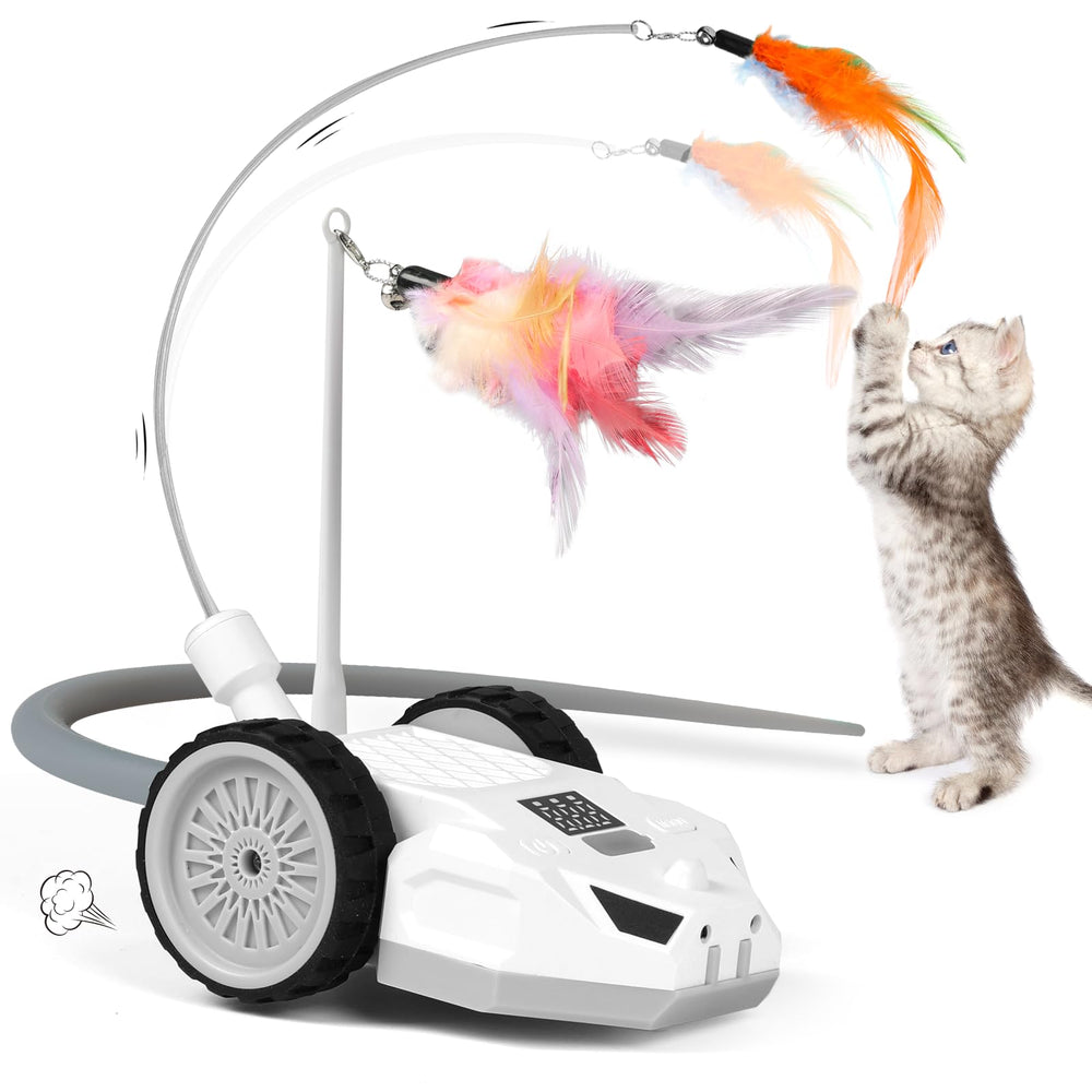 JANOFT interactive cat toy mouse front view showing engaging auto-motion for indoor cats