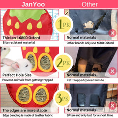 JanYoo hay feeder hole detail shows 1.96 by 1.77 inch opening