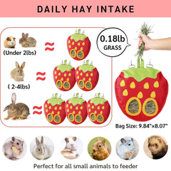 JanYoo hay feeder bag filled with hay demonstrates ample daily capacity