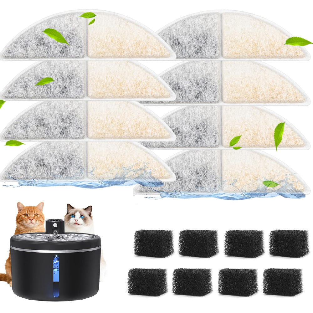 Jaojcoe cat fountain filters 8-pack for clean water.
