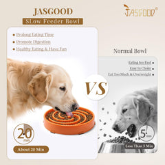 JASGOOD spiral maze inside the bowl mimics foraging and extends mealtime.