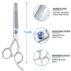 JASON 50-teeth thinning scissor texturizing teeth close-up for even coat blending
