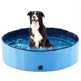 Jasonwell foldable dog pool folded for easy storage and transport.