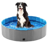 Jasonwell foldable dog pool setup demonstrates quick backyard assembly for playtime.