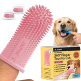 Jasper dog toothbrush 360-degree clean provides thorough surface brushing for whiter teeth.