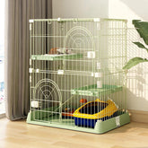 JaxSteam Cat Cage 2-Tier locking clamps secure curious cats during playtime.