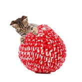JAYU PET Red Cat Ball with Bell close-up for interactive play