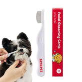 JAYU PET facial grooming comb closeup-teeth showcases ultra-fine stainless steel for precise cleaning