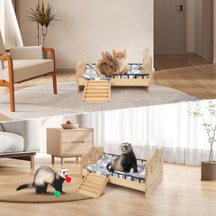 JAZUIHA bunny bed side stairs demonstrates easy access and space-saving design