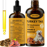 Jazytiko Turkey Tail for Dogs bottle closeup highlighting immune support potential.