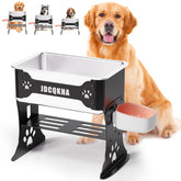 JDCQKHA 3Gallon elevated dog water bowl provides ample hydration for households with multiple dogs.