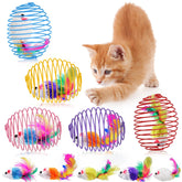Jecery Halloween cat spring ball set with bright colors for active kitten play