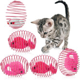 Jecery Halloween cat spring balls pink set ready for playful kitten interaction.