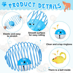 Jecery Halloween Cat Spring Balls plush surface provides soft texture for safe pouncing