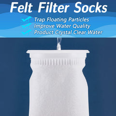 Jecery sump filter sock blocks sand and dust to protect equipment.