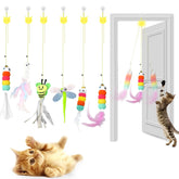 JEChrochen kitten toys feather chaser engages indoor cats for active play and hunting instincts.