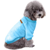Jecikelon blue dog sweater front view highlighting soft knit and warmth