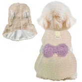 Jecikelon dog sweater dress beige close-up showing soft warmth for chilly days