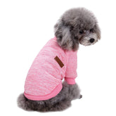JECIKELON dog sweater pink front view provides cozy warmth for walks