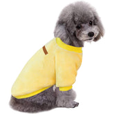 Jecikelon dog sweater yellow front view shows cozy warmth for small dogs.