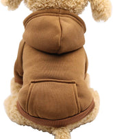 JECIKELON winter dog hoodie coffee large front view cozy warmth for small dogs