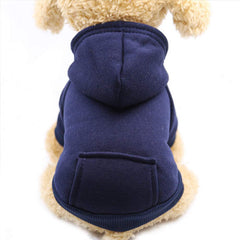 JECIKELON Winter Dog Hoodie Navy Small front view for warm outdoor strolls