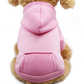 JECIKELON winter dog hoodie pink side view for warmth during chilly walks.