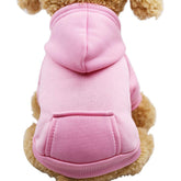 JECIKELON winter dog hoodie pink small front view highlights cozy warmth and pocket detail