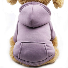 JECIKELON Winter Dog Hoodie Purple XX-Small front view for snug warmth